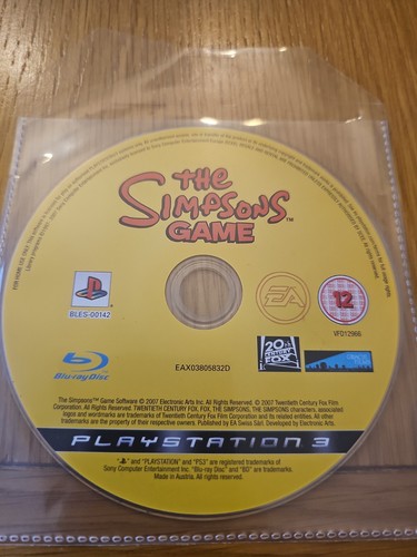 The simpsons game ps3 disc - the,